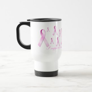 I support breast cancer research mug