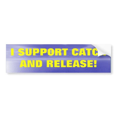 I SUPPORT CATCH AND RELEASE BUMPER STICKERS by Dogwing