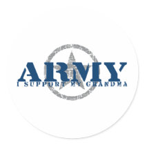 I Support Grandma - ARMY Round Stickers
