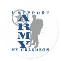 I Support Grandson 2 - ARMY Round Stickers