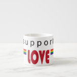 I support love rainbow white mugs