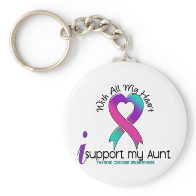I Support My Aunt Thyroid Cancer Key Chain