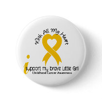 I Support My Brave Little Girl Childhood Cancer buttons
