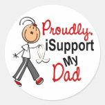 I Support My Dad SFT (Bone / Lung Cancer) Round Stickers
