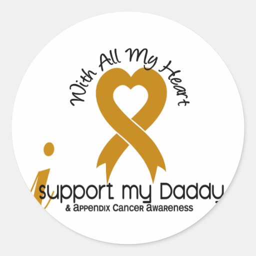 I Support My Daddy Appendix Cancer Stickers