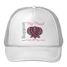 I Support My Friend Breast Cancer Awareness Trucker Hat