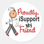 I Support My Friend SFT (Bone / Lung Cancer) Round Sticker