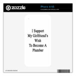 I Support My Girlfriend's Wish To Become A Plumber Decals For The iPhone 4