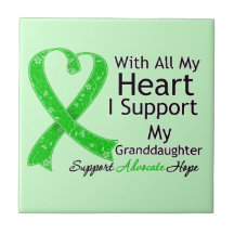 I Support My Granddaughter With All My Heart Tile
