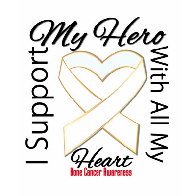 I Support My Hero - Bone Cancer Awareness tee shirt