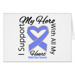 I Support My Hero - Stomach Cancer Awareness Greeting Card