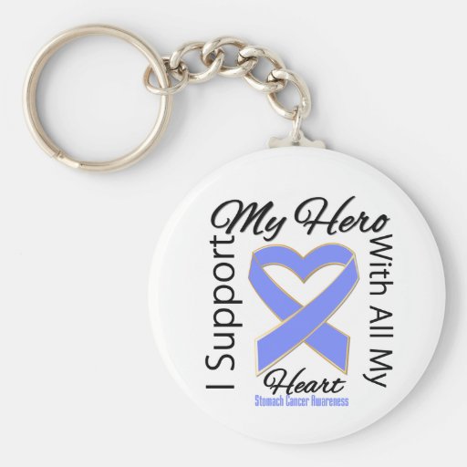 I Support My Hero - Stomach Cancer Awareness Keychain