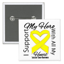 I Support My Hero - Testicular Cancer Awareness Pins