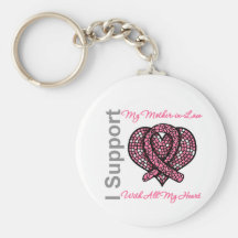 I Support My Mother-in-Law Breast Cancer Awareness Key Chains