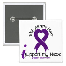 I Support My Niece Epilepsy Pin