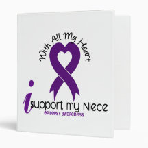 I Support My Niece Epilepsy Vinyl Binders