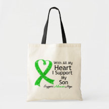 I Support My Son All My Heart Tote Bags