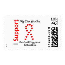 I Support My Twin Brother - Heart Disease Postage Stamps