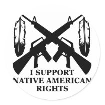I Support Native American Rights Round Sticker