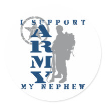 I Support Nephew 2 - ARMY Round Sticker