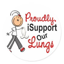 I Support Our Lungs SFT (Lung Cancer Awareness) stickers by awarenessgifts I Support Our Lungs SFT (Lung Cancer Awareness) stickers