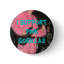 I Support Pink Gorillas Button 1 by mercurymadethehatter I Support Pink Gorillas Button 1