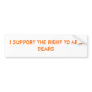 I SUPPORT THE RIGHT TO ARM BEARS BUMPER STICKER