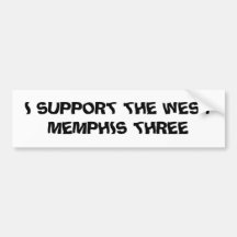 I SUPPORT THE WEST MEMPHIS THREE BUMPER STICKER