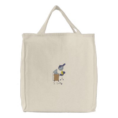 I Surf Embroidered Tote Bag by Embroidery4U