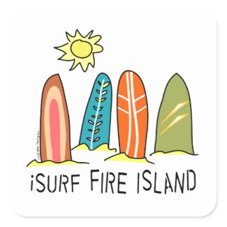 I Surf Fire Island sticker