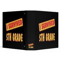 I SURVIVED 5TH GRADE VINYL BINDER