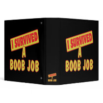 I SURVIVED A BOOB JOB 3 RING BINDERS