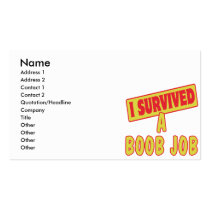 I SURVIVED A BOOB JOB BUSINESS CARD
