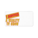 I SURVIVED A REALITY TV SHOW PERSONALIZED ADDRESS LABELS