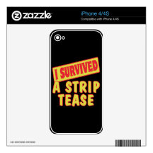 I SURVIVED A STRIP TEASE DECALS FOR THE iPhone 4