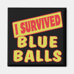 I SURVIVED BLUE BALLS FRIDGE MAGNETS