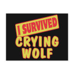 I SURVIVED CRYING WOLF POSTCARD