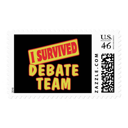 I SURVIVED DEBATE TEAM POSTAGE STAMP