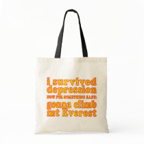 I Survived Depression - Now Gonna Climb Mt Everest Canvas Bag