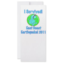 I Survived! East Coast Earthquake 2011 Personalized Rack Card