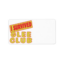 I SURVIVED GLEE CLUB CUSTOM ADDRESS LABEL