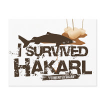 I survived Hákarl postcard postcards