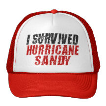 I Survived Hurricane Sandy Distressed Hat (red)