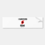 I SURVIVED IRENE August 2011 Bumper Sticker