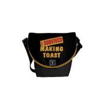 I SURVIVED MAKING TOAST MESSENGER BAG