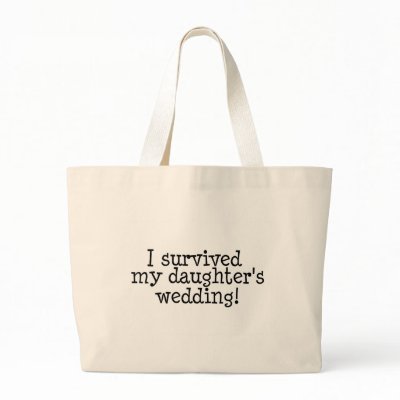 I Survived My Daughters Wedding Canvas Bags
