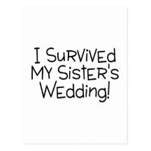 I Survived My Sister's Wedding Black Post Card