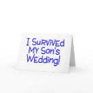 postcard - I Survived My Sons Wedding Blue
