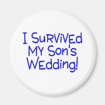I Survived My Sons Wedding Blue Magnets