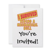 I SURVIVED RIDING A MECHANICAL BULL CUSTOM INVITATIONS